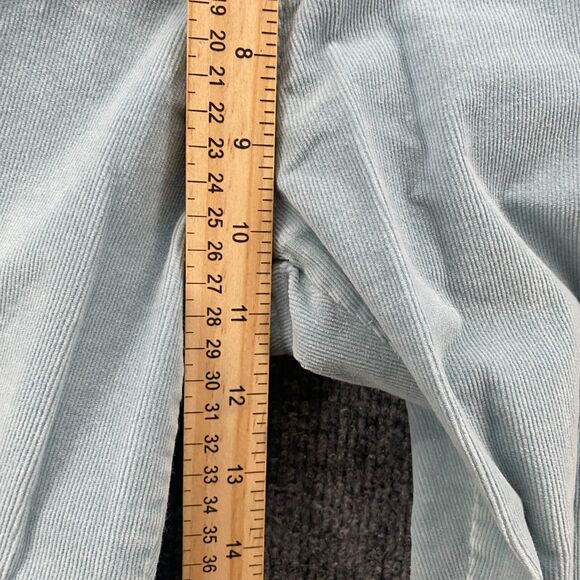 Guess Corduroy Pants Womens 34 Blue Mid Rise Flare Flap Pocket Ladies Hippie 90s - Picture 10 of 12